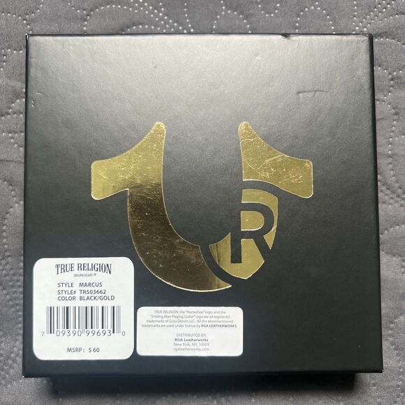 True Religion RFID Marcus Slim Bifold Wallet & Key Clasp Gift Set Limited NWT - Picture 11 of 13